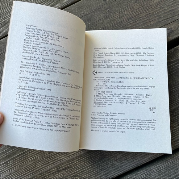 The Te Of Piglet Vintage 1992 1st Printing Softcover Book By Benjamin Hoff - Picture 5 of 16